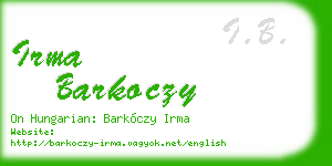 irma barkoczy business card